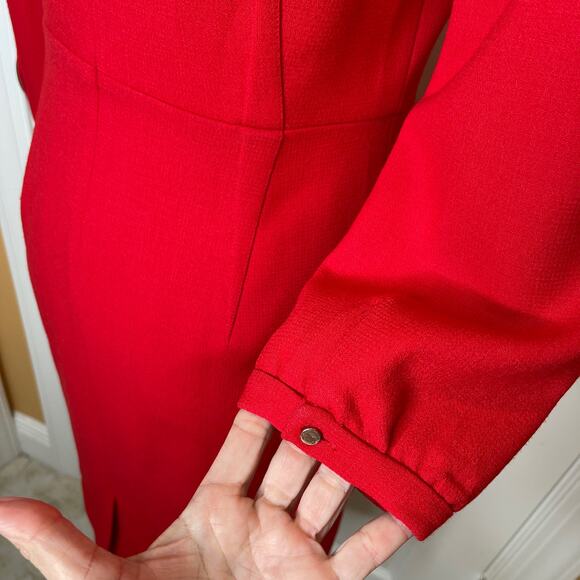 J Crew Collection Red Orange 100% Wool Dress size 4 Med - Picture 8 of 12